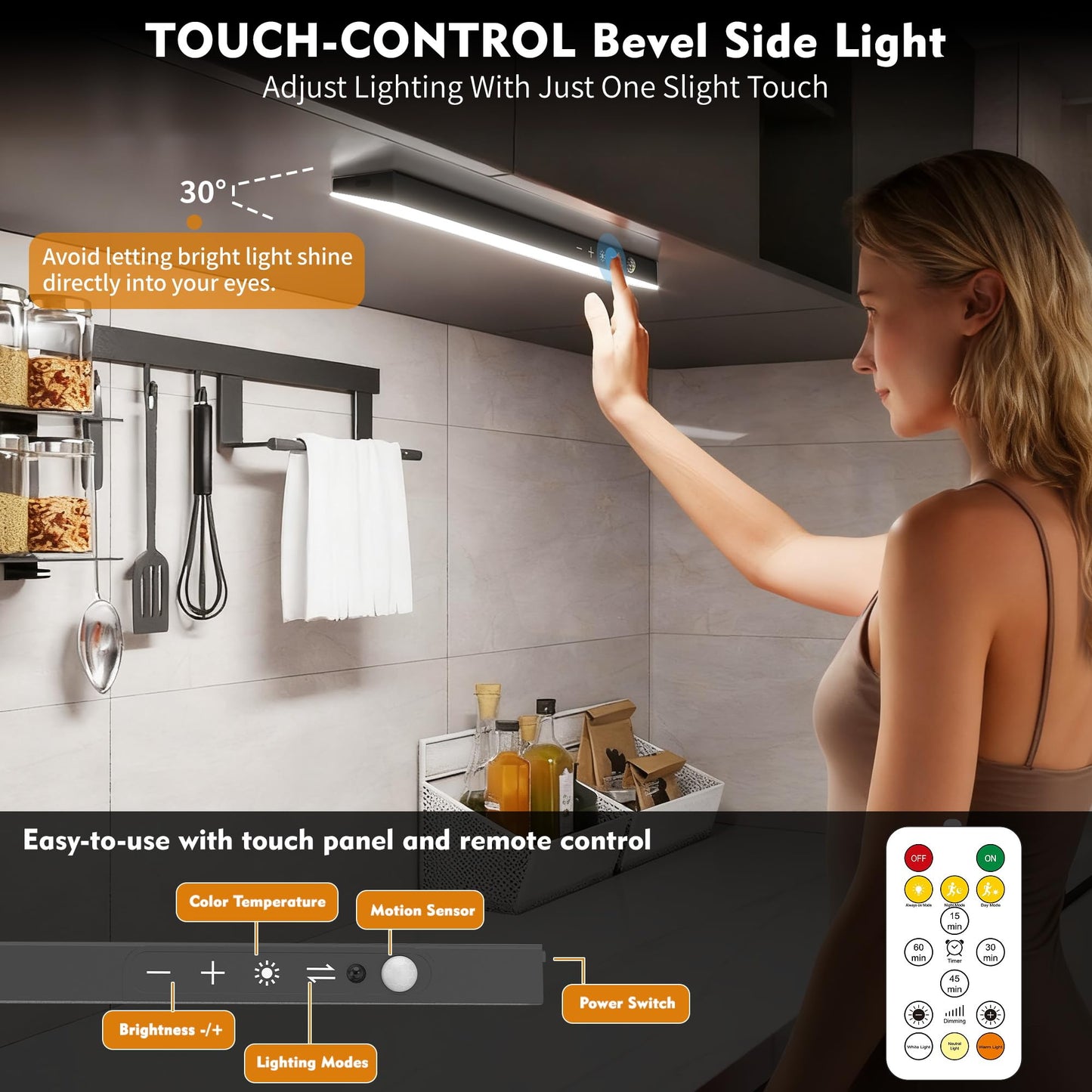 160Leds Touch-Control Under Cabinet Lighting W/4000Mah Battery  Cordless Motion Sensor Under Counter Lights For Kitchen  Magnetic Rechargeable Closet Lights - 5Pack/Black  2025 Fall