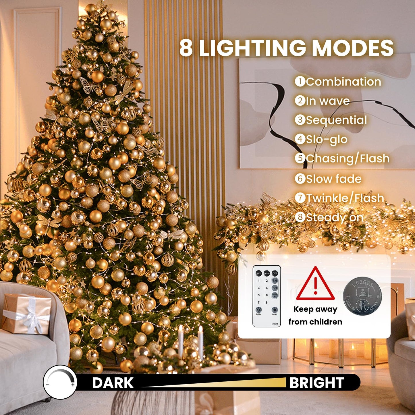 Fairy Lights Plug In  Dailyart 2000 Led Twinkle String Light With Remote 130Ft Waterproof 8 Modes Warm Cluster Lights With Timer For Bedroom Wreath Window Wedding Christmas Tree Decoration Sliver Wire