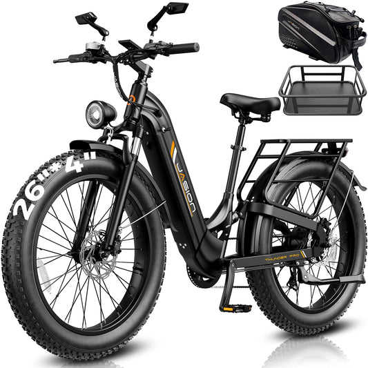 Jasion Thunder Pro ST Electric Bike,2000W Peak Ebikes for Adults,26''Fat Tire Best Ebike for Men,90 Miles with 1040Wh Removable Battery,35+MPH Max Speed Bicycles,500LB Capacity