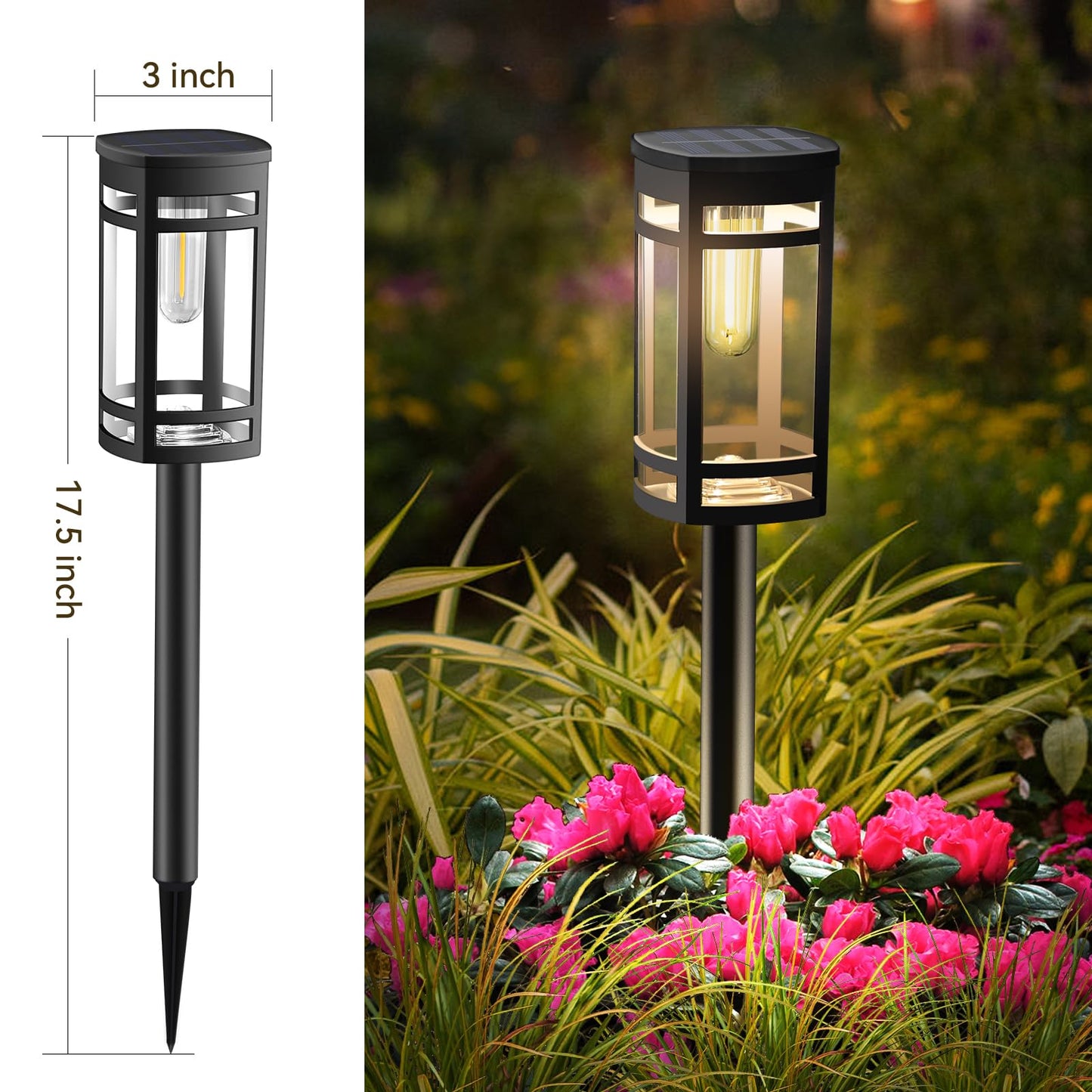 Excmark 16 Pack Solar Lights Outdoor Waterproof For Garden Pathway Walkway Driveway Yard Lawn Decorative Landscape Lighting. (Warm White Light  16)