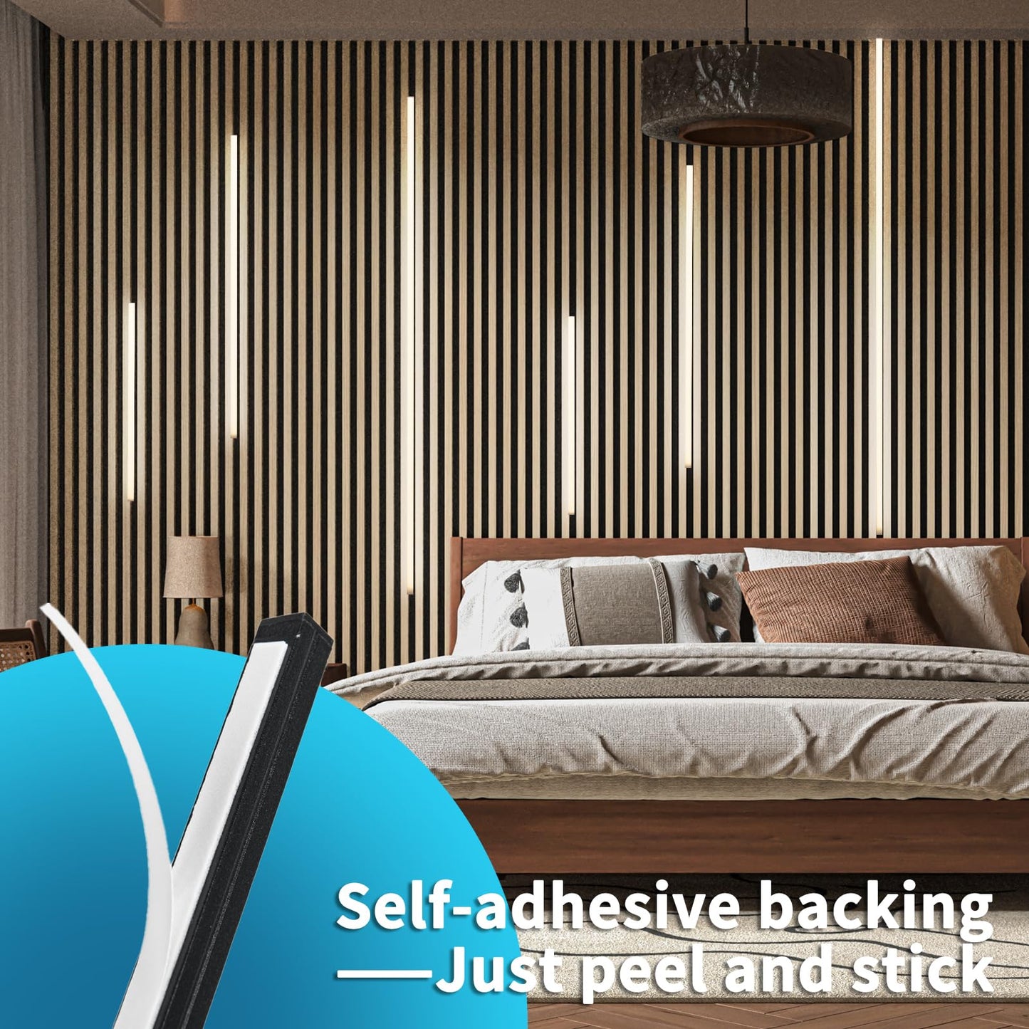 Art3D Led Recessed Lighting Kit - 6Pcs Self-Adhesive White Led Light With Smart Switch  3000K Touching Switch Light For Wood Slat Wall Panels  Headboards  Stairs  Under Cabinet  Home Decor