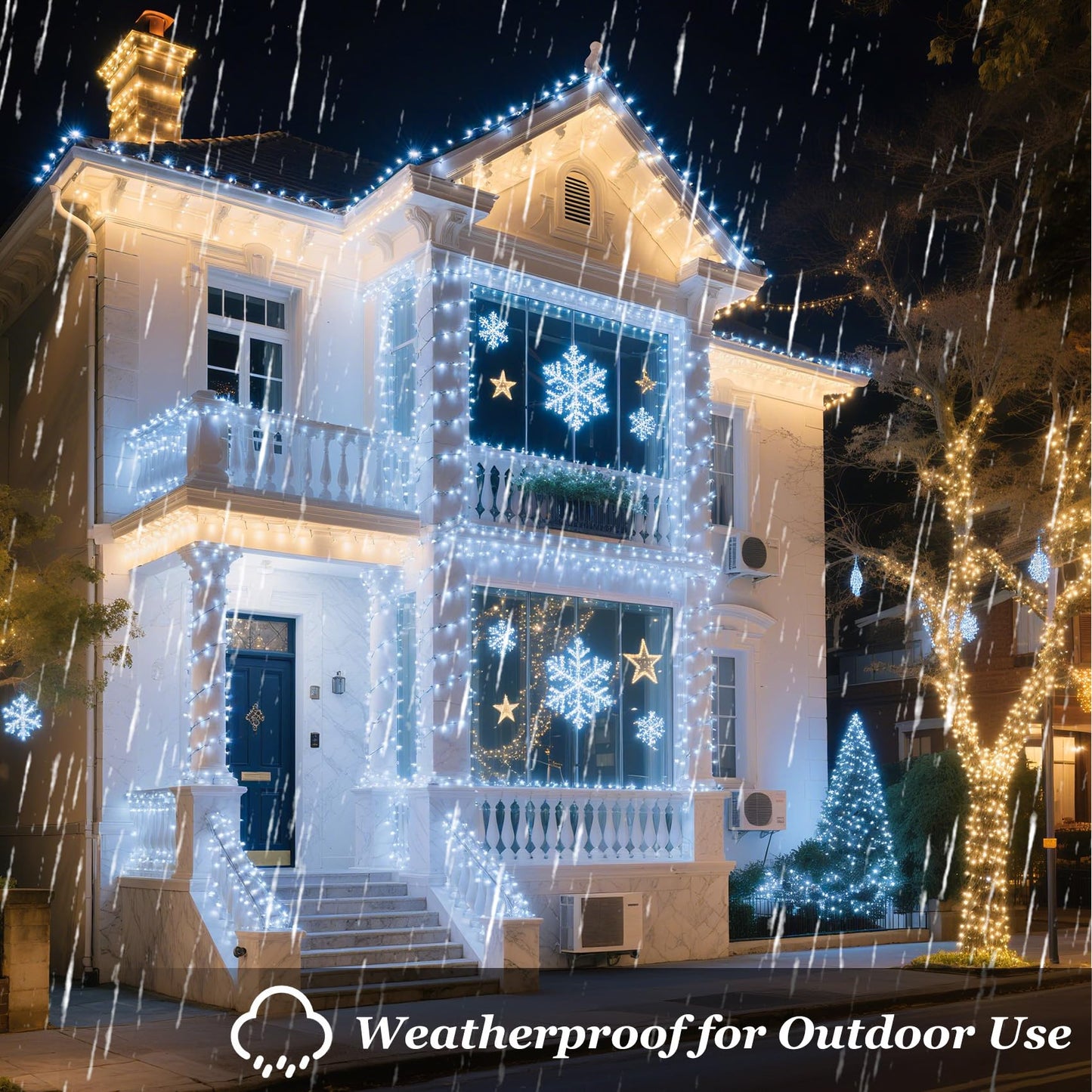 1500 Led 470Ft Christmas Lights Outdoor  Christmas String Fairy Lights With Timer & Memory  Waterproof 12 Modes Dimmable Twinkle Tree Lights For Home Patio Wedding Party Yard Xmas Decor  Cool White