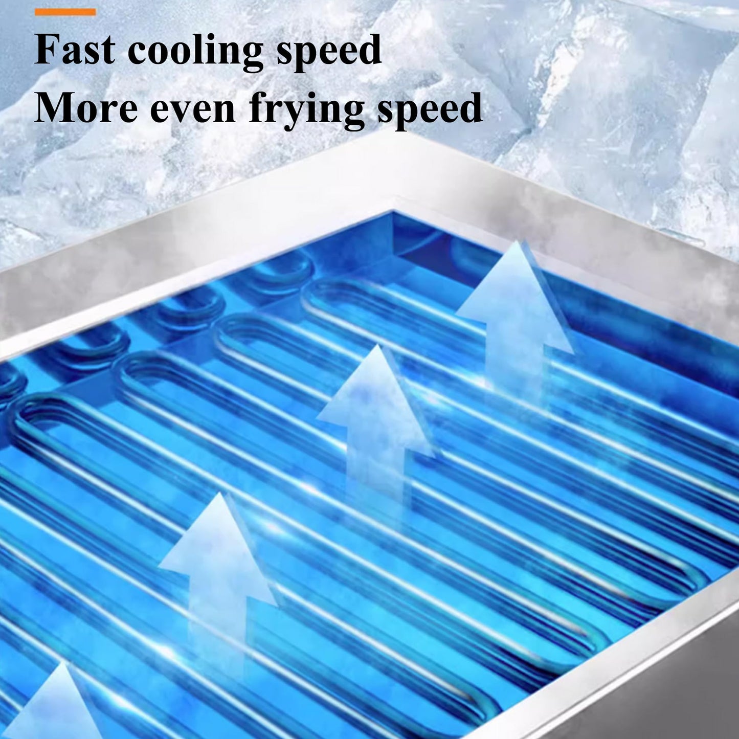 HQHAOTWU Stainless Steel Fried Ice Cream Maker Machine Commercial Rolled Icecream Maker Electric Single Square Pan Fried Yogurt Cream Machine with 6 Buckets, Lamp and Dust Cover 110V