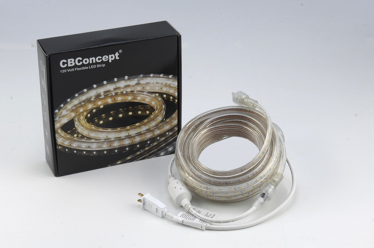 CBconcept LED Strip Rope Light, 40 Feet, 4300 Lumen, Green, Dimmable, 110-120V AC, Indoor Outdoor Use, Model 120VSMD3528