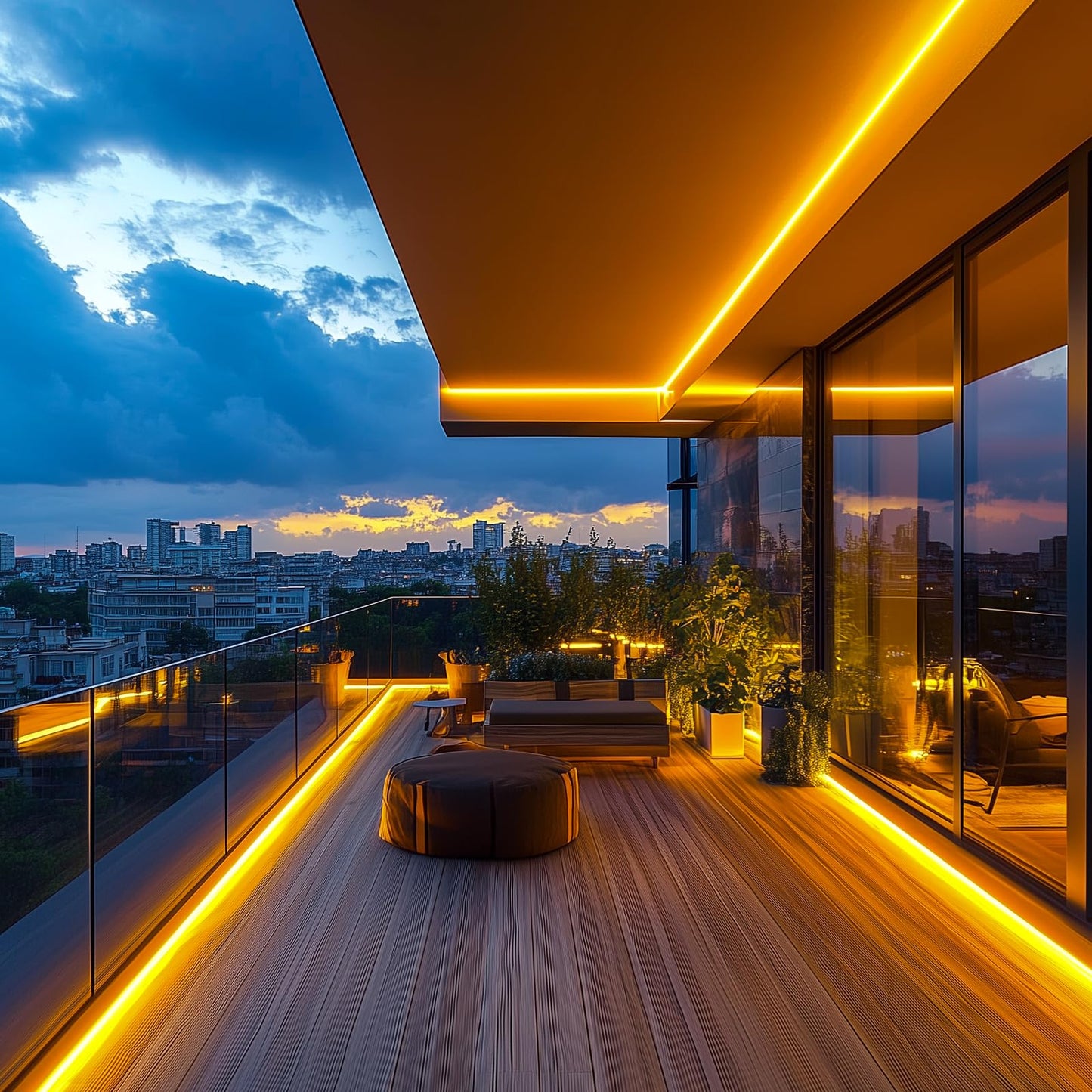 Gzbtech Flexible Led Neon Rope Lights 33Ft Ac 110-120V Waterproof Strip Light  120 Leds/M Cuttable Connectable Neon Lighting For Indoor Outdoor Home Decor/Commercial Building Use-Amber 10M