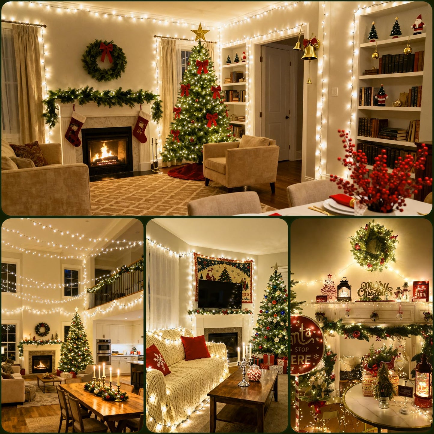 Lycklig Fairy Lights Plug In 3000Led 195Ft Warm Christmas Wreath Lights With Timer Remote Waterproof Fire er Firefly Cluster Twinkle String Light For Bedroom Graland Party Tree Decor Black Wire
