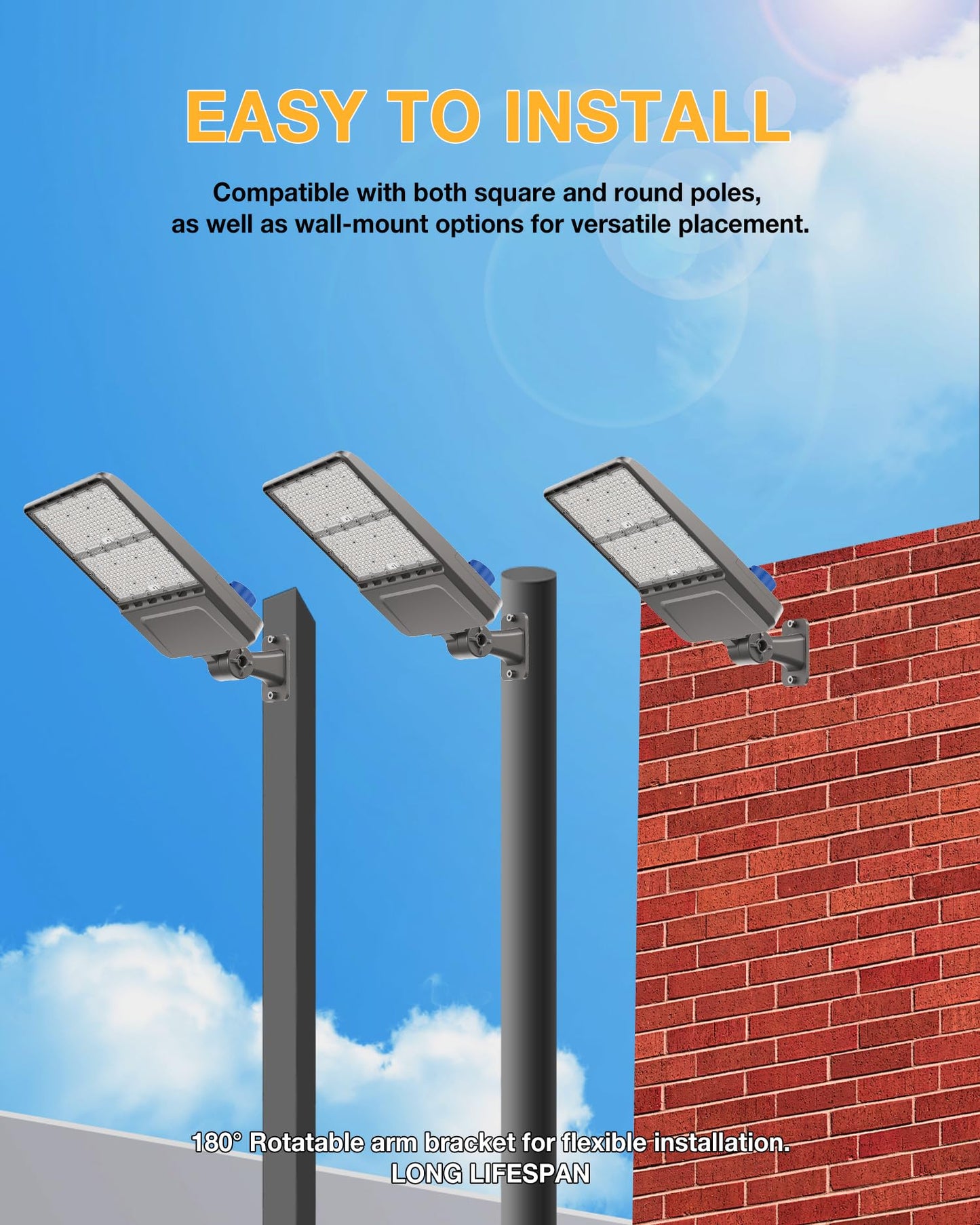 Jc-Lgl 400W Led Parking Lot Lights Led Shoebox Light 56000Lm 5000K Daylight  Ip65 Ul & Etl Certified 0-10V Dimmable  Commercial Outdoor Area Lighting For Parking Lots  Sports Stadiums  And Streets
