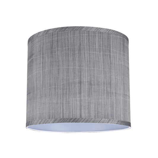 Aspen Creative Drum Lamp Shade 12in Wide Synthetic Fabric Grey & Black Model 31015A
