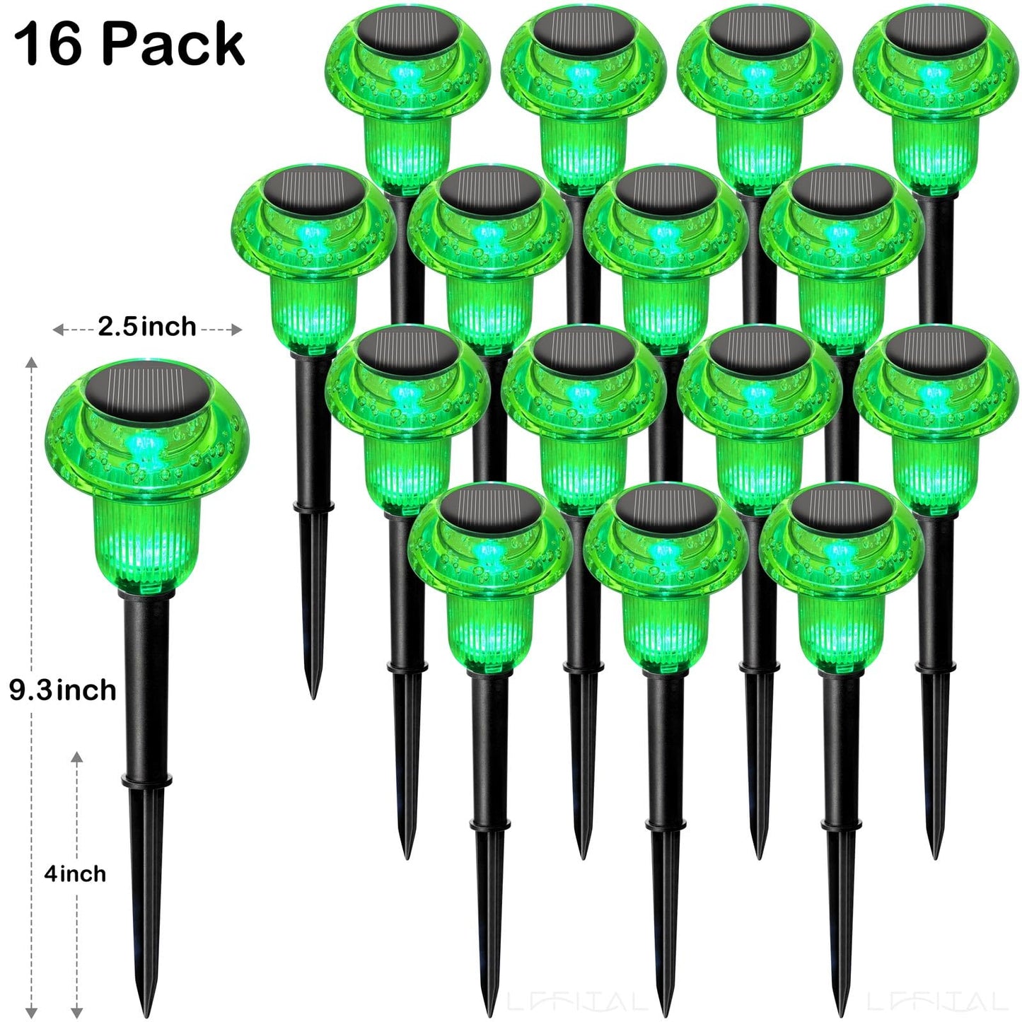 Lffital Halloween Solar Lights Outdoor 8 Pack Green Solar Pathway Lights Outdoor Mushroom Led Waterproof Lighting Stake For Outside  Yard  Path  Garden  Lawn  Patio  Landscape Decorations