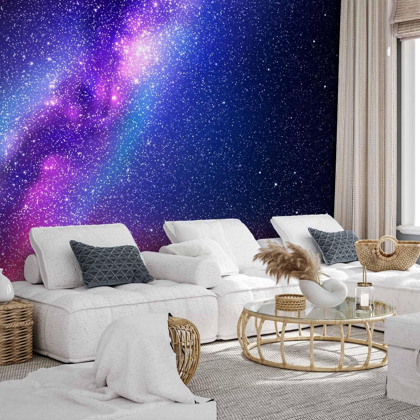 artgeist Wall Mural Galaxy 98x69 in - XXL Non-Woven Wallpaper Fleece Wall Decor Photo Print Picture Image Abstract Space Sky Star Cloud Violet f-C-0487-a-a
