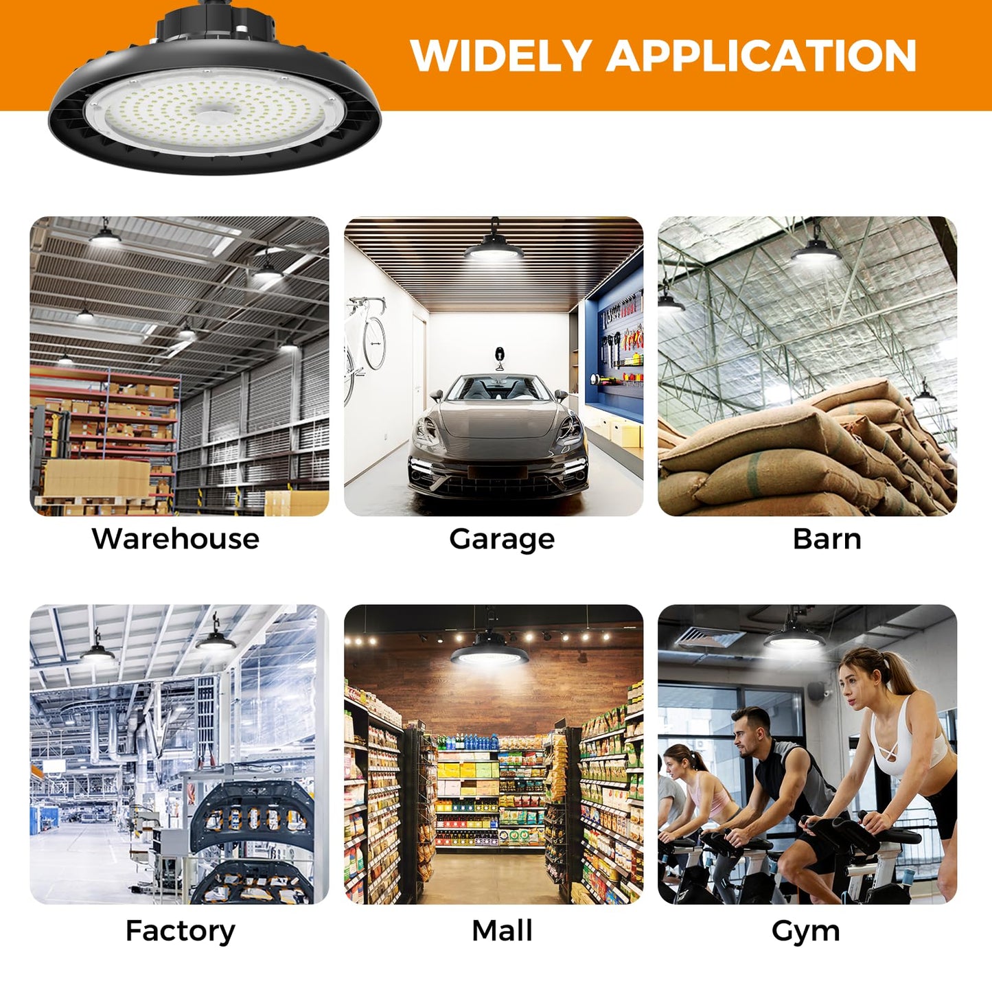 High Bay Lights Led Ufo Light 240W Led Shop Lights 6000K Ip65 Commercial Bay Lighting Fixture 43200 Lm Super Bright  5Ft Cable Plug & Play For Warehouse Factory Garage Workshop Barn 18 Pack