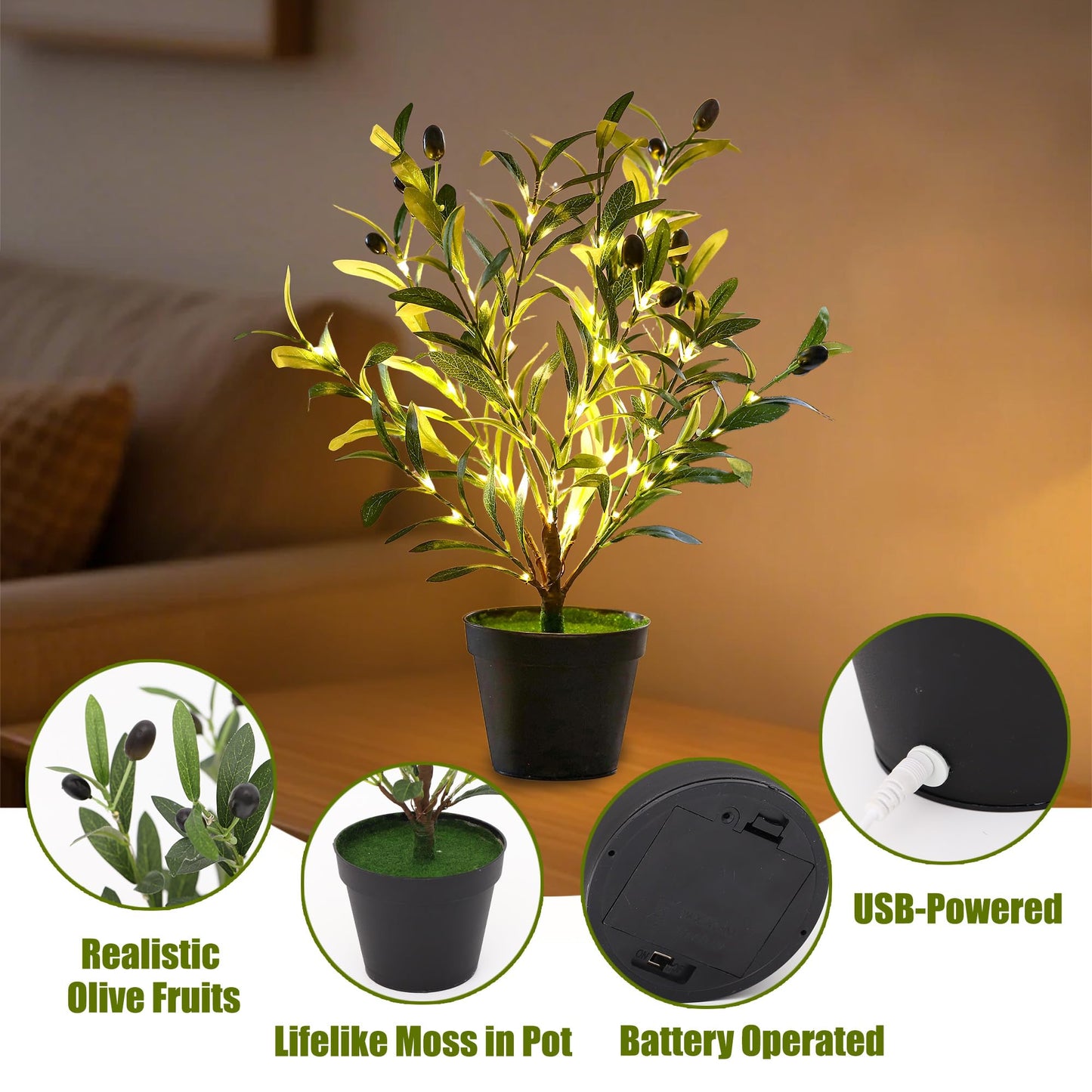 Artificial Olive Tree Lamp  Faux Olive Tree And Fruits Artificial Tree For Office House Living Room Bedroom Stairs Foye Coffee Shop Rack Clothing Store Home Decor  Christmas Birthday Gifts For Women
