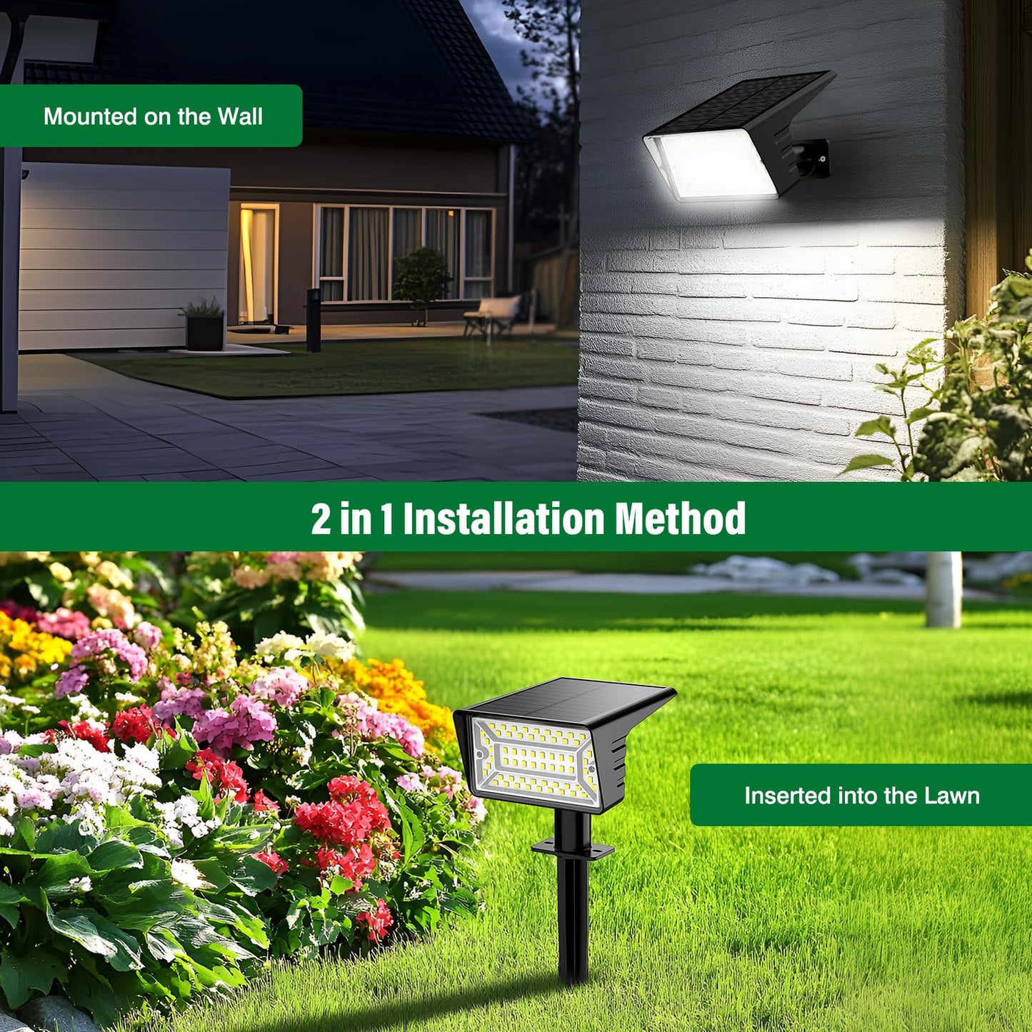 Lamkeep Solar Spot Lights Outdoor With 60 Led & Auto On/Off  6 Pack Solar Lights Outdoor Waterproof Ip68 With 3 Lighting Modes  2-In-1 Solars Landscape Light For Outside  Garden  Yard(Cool White)