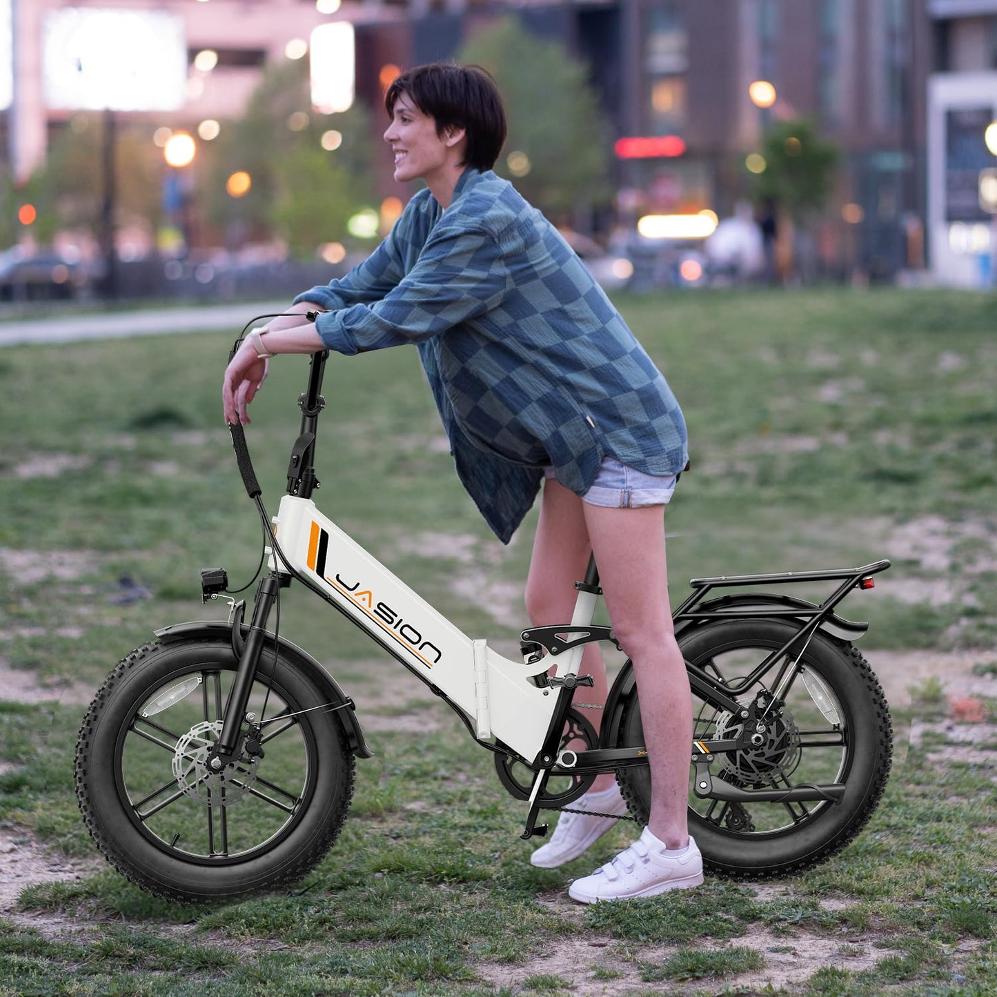 Jasion X-Hunter ST Electric Bike, Fat Tire & 71Miles & 30+MPH Foldable Ebike, 1400W Peak Motor, 624WH Removable Battery, Full Suspension E Bike, Hydraulic Disc Brakes Bicycles