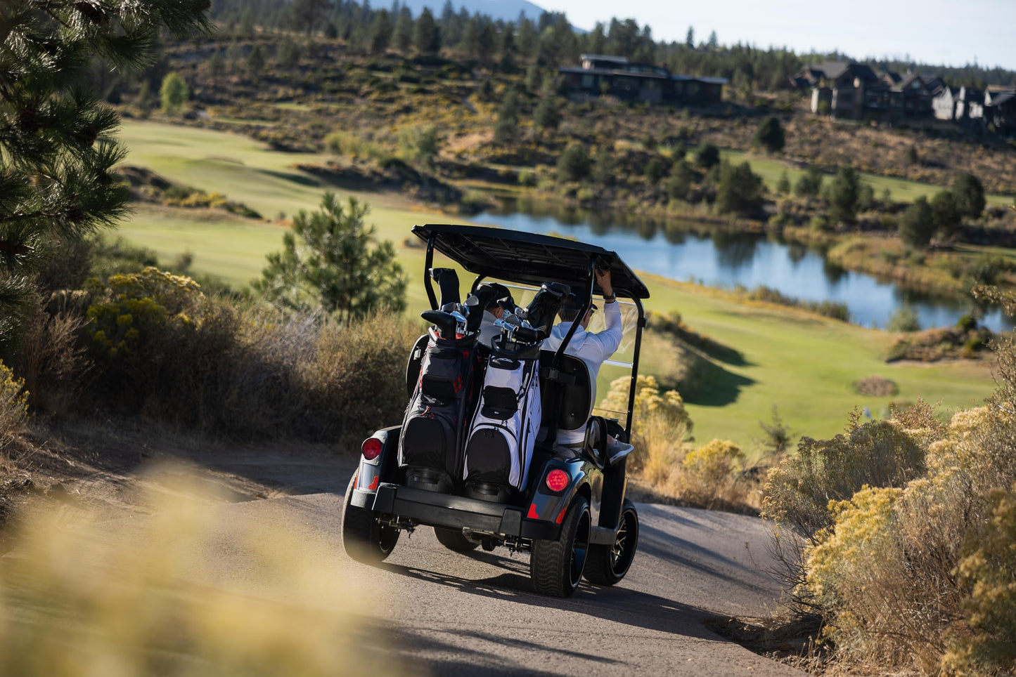 Sun Mountain Men's C130 Lightweight Cart Golf Bag 14-Way Top - 11 Pockets, Smart Dual Strap System, Push-Electric-Riding Cart Compatible Compression Base, 2025 Model - Duck Hunter
