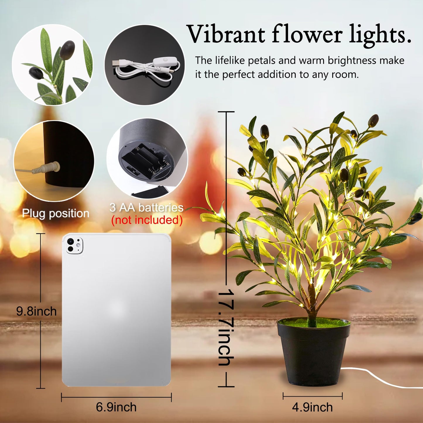 Artificial Olive Tree Lamp  Faux Olive Tree And Fruits Artificial Tree For Office House Living Room Bedroom Stairs Foye Coffee Shop Rack Clothing Store Home Decor  Christmas Birthday Gifts For Women