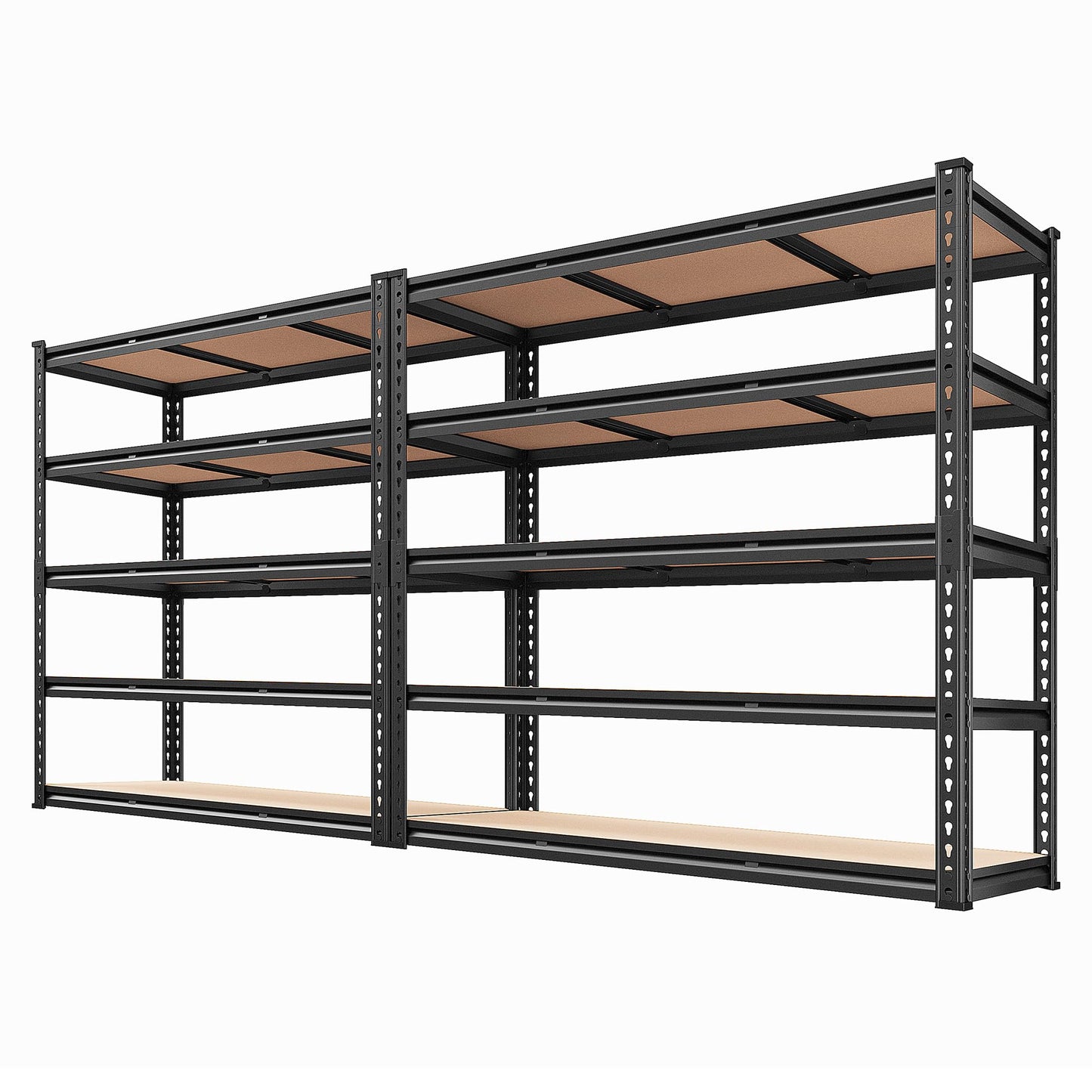REIBII 48" W Garage Shelving 3020LBS Storage Shelves 5 Tier Heavy Duty Shelving Adjustable Garage Shelves for Basement, Warehouse, Commercial, Easy Assemble, 48" W x 72" H x 24" D, 2PC