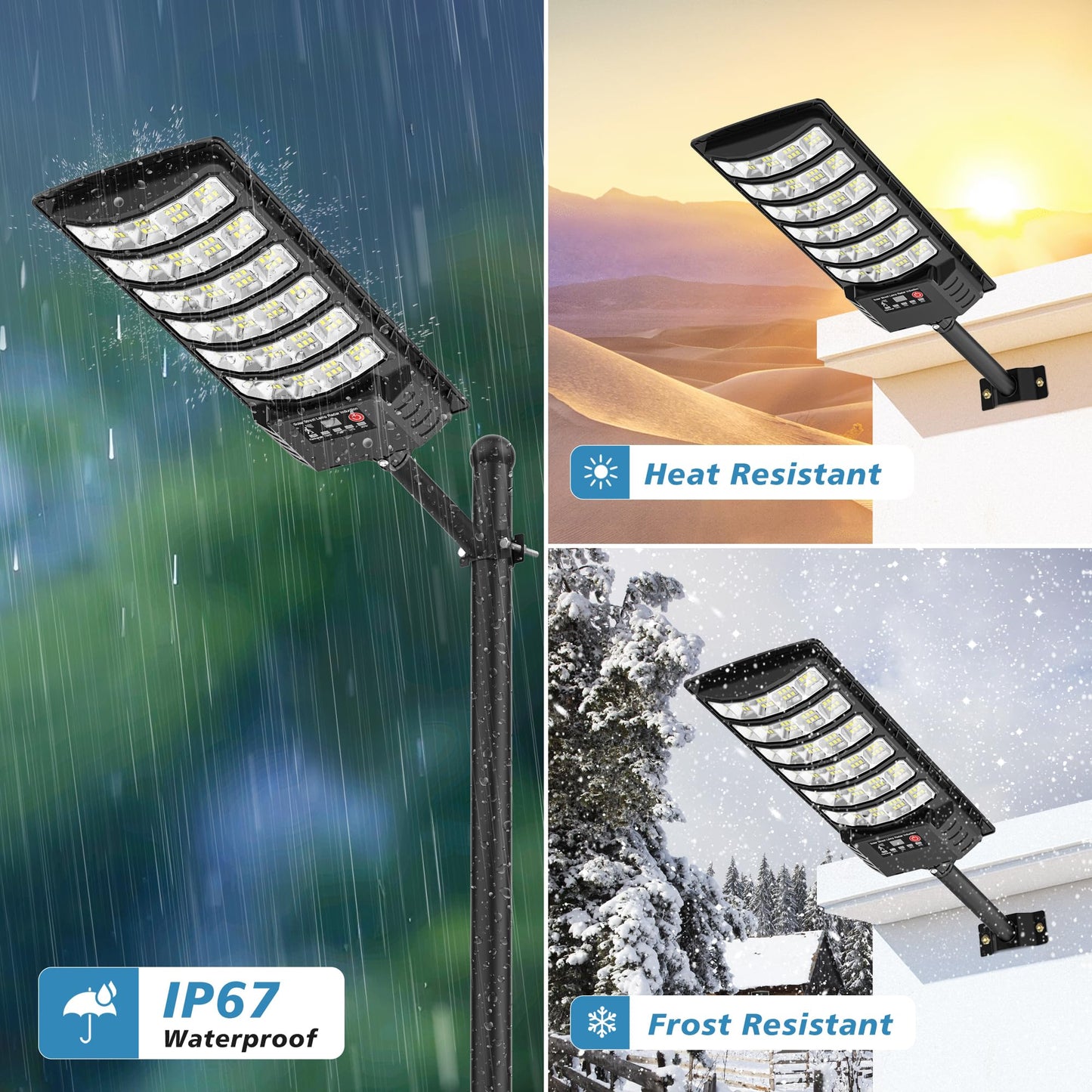 Okpro Solar Lights Outdoor Waterproof - Wide Angle Solar Street Lights Outdoor Dusk To Dawn With Motion Sensor And Remote Control  Commercial Led Security Street Light Ip67 Waterproof 4-Pack