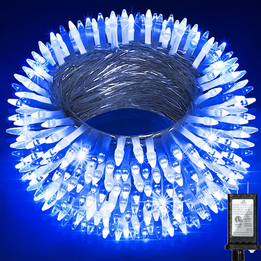 750Led Christmas Lights Outdoor Use  240Ft 12 Modes Blue And Cool White Led String Lights With Timer Dimmable  Waterproof Christmas Tree Lights For Xmas Patio Yard Fence Balcony Garden Decor