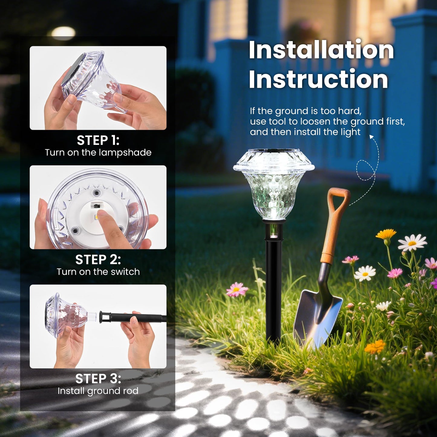 Patiopia Solar Pathway Lights Garden Decor For Yard  Solar Garden Lights For Outside Waterproof Landscape Lighting  Garden Decorative For Walkway  Driveway  Yard  Landscape  Lawn (8 Pack Cold White)