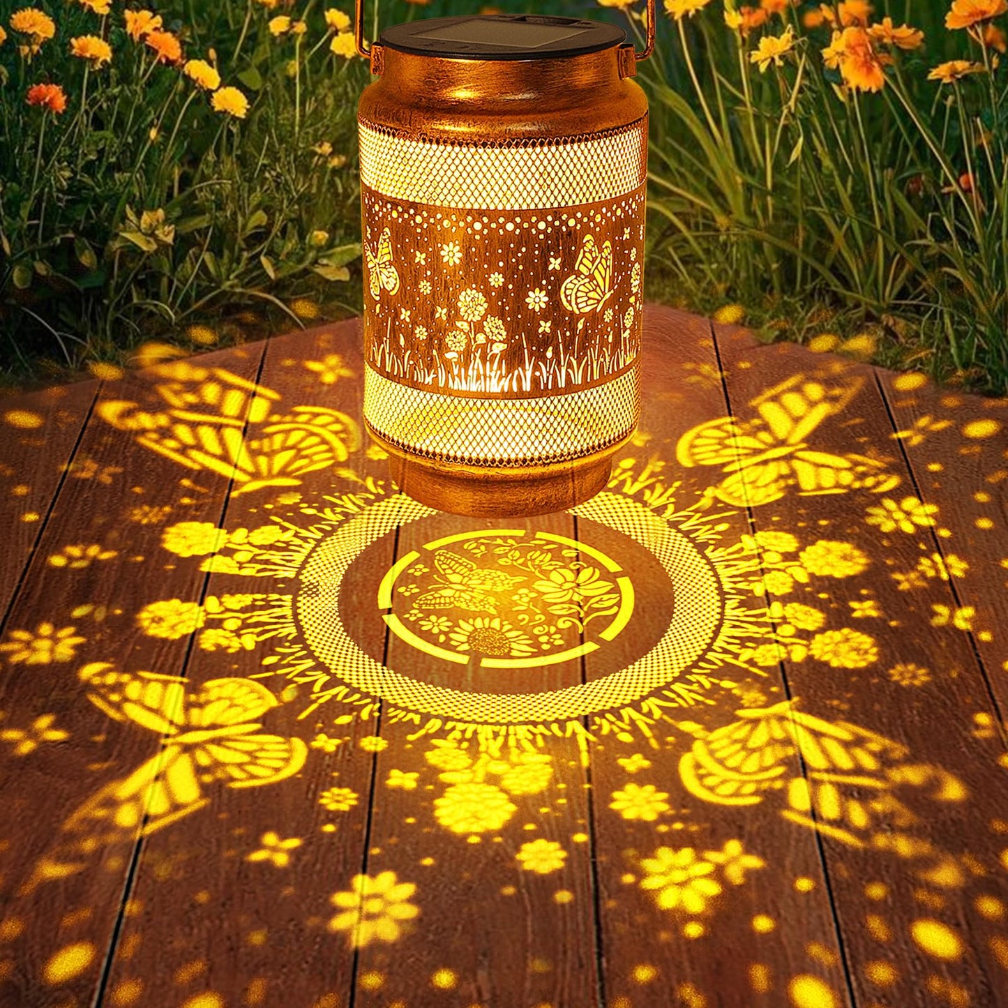 2 Pack Butterfly Solar Lanterns Outdoor Waterproof Solar Garden Decor  Birthday Gifts For Christmas Women Mom Grandma  Metal Hanging Lights With Shepherd Hook For Outside Yard Patio Pathway Porch
