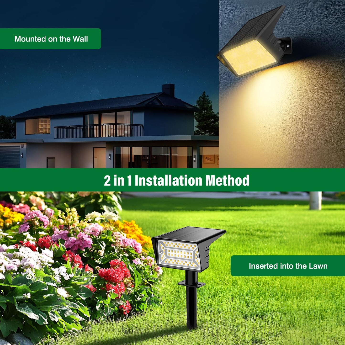 Lamkeep Solar Spot Lights Outdoor With 60 Led & Auto On/Off  6 Pack Solar Lights Outdoor Waterproof Ip68 With 3 Lighting Modes  2-In-1 Solars Landscape Light For Outside  Garden  Yard(Warm White)