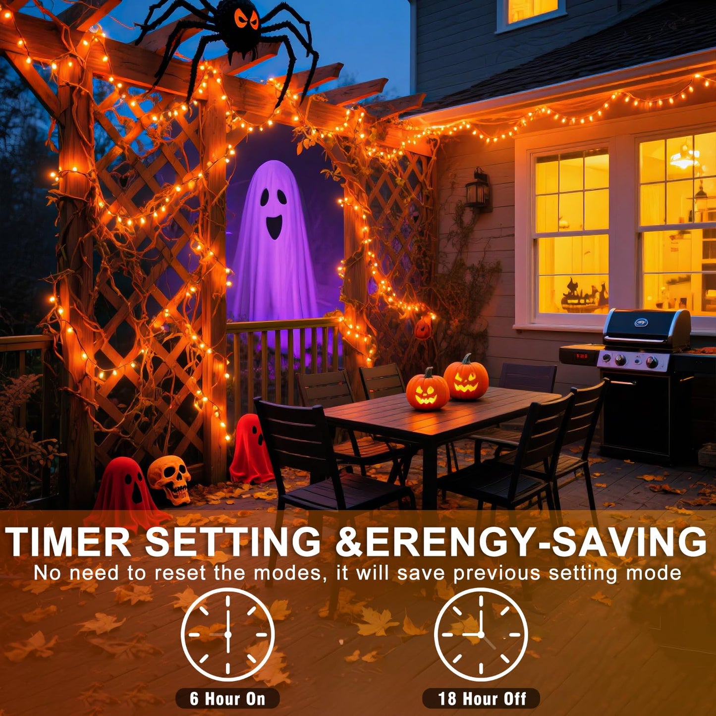 Einiiya 800 Led Christmas Lights Outdoor 262 Ft String Lights Indoor Outdoor Clear Wire With 8 Modes Plug In Waterproof Orange String Light For Christmas Tree Party Thanksgiving Decorations