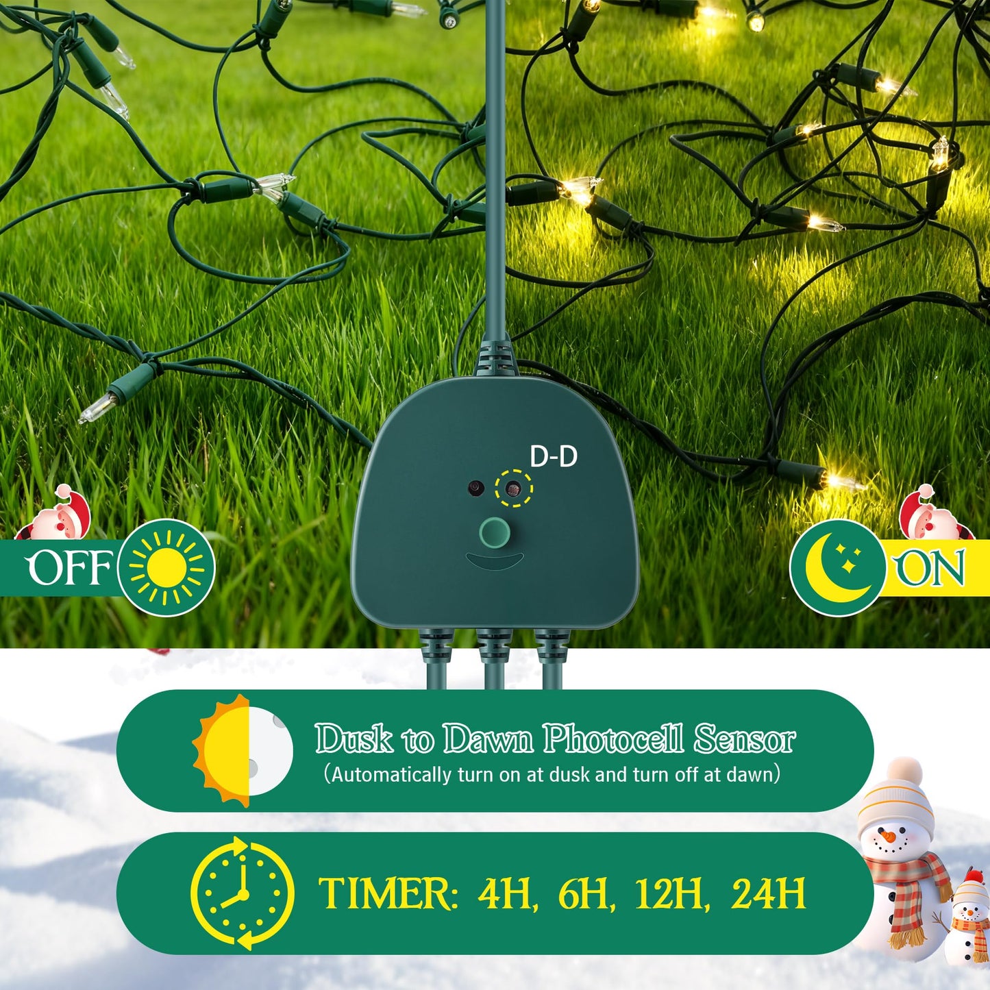 Gulfmew Christmas Light Controller With Remote  Create Dazzling Lighting Displays With Multiple Functions  Timer  Dusk To Dawn Sensor  Adjust Speed For Holiday Xmas Lights(3 Channel  14 Functions)