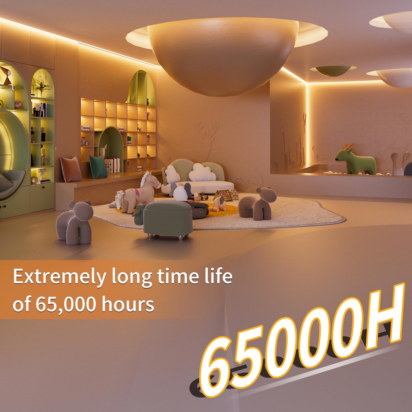 PAUTIX COB LED Strip Light, 8000 Lumen, Dimmable 24V, 24ft, Warm White
