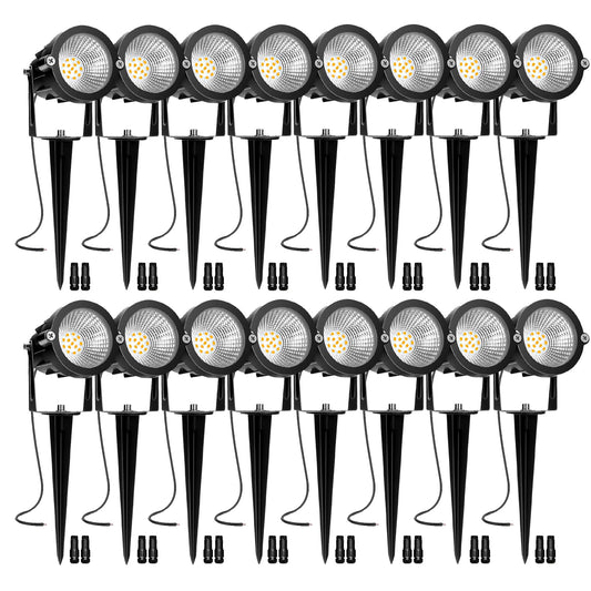 Low Voltage Landscape Lights  10W 12/24V 2700K Warm White Landscape Lighting  Ip65 Waterproof Outdoor Led Spotlight For Garden Yard Tree  16 Pack With Connectors