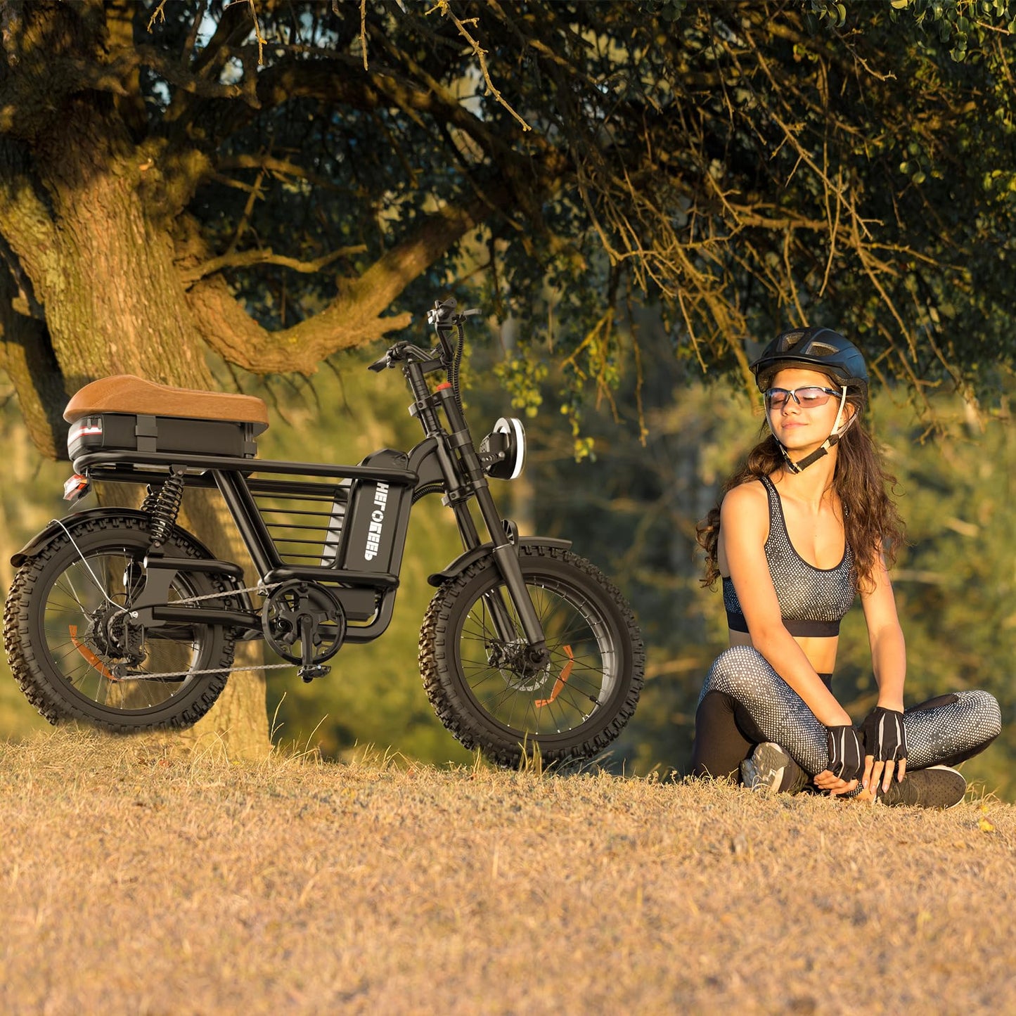 Helokeep Electric Bike for Adults, 48V 15.6AH Battery with Powerful Brushless Motor, 28MPH Top Speed, UL2849 Certified with Fat Tire and Dual Shock Absorbers