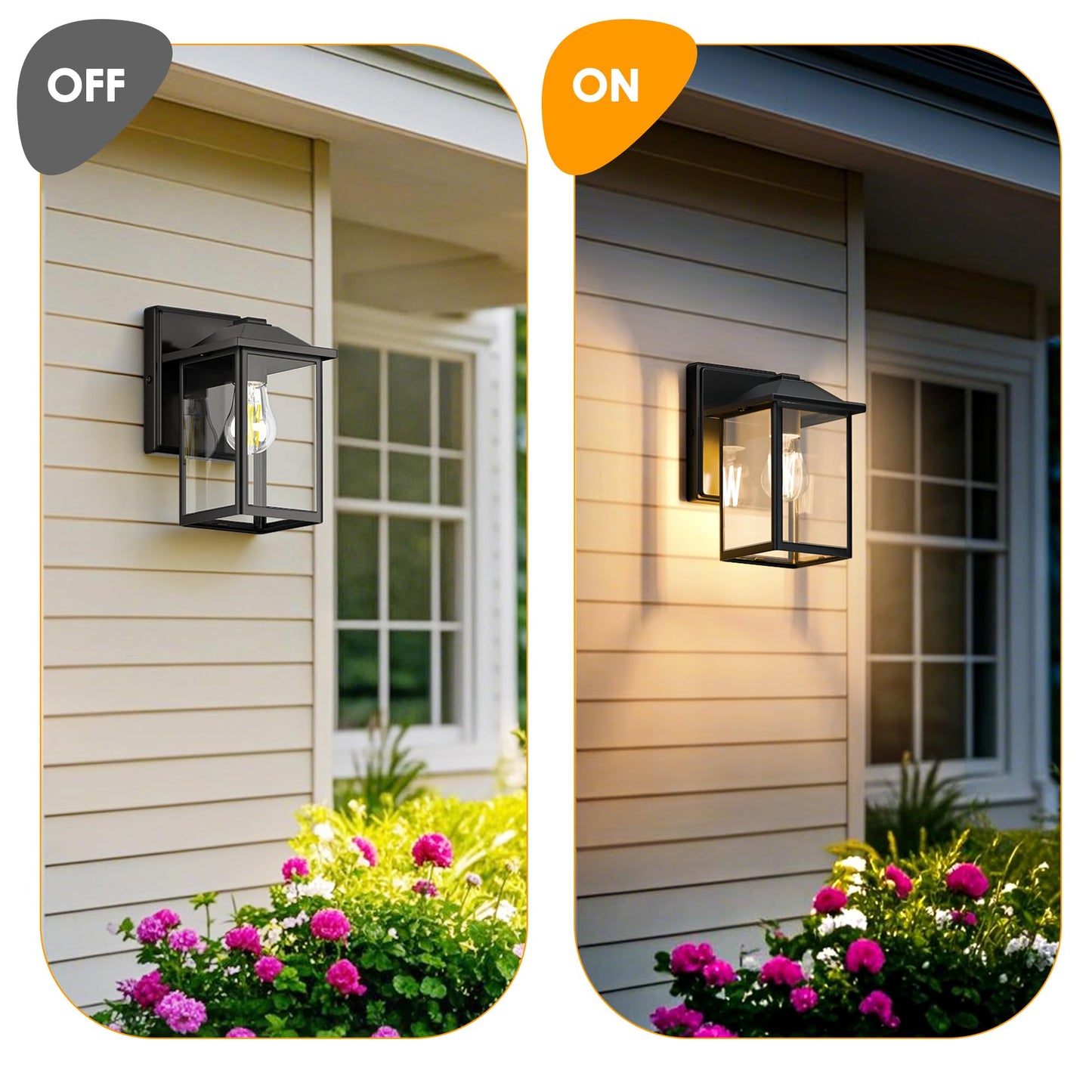 Matameye Outdoor Wall Lantern  Exterior Waterproof Wall Sconce Lighting Fixture  Black Front Door Light With Glass  Anti-Rust Porch Lamp