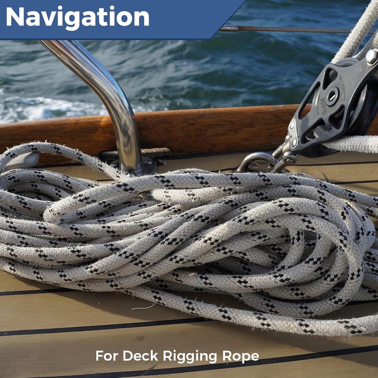 1/2 Inch 150ft Double Braided Polyester Arborist Rope, Heavy Duty Nylon Rope for Anchor, Tree Work, Cargo, Pulling, Sailing(White)