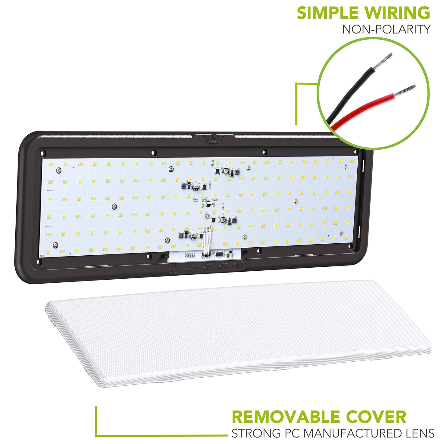Leisure Led Rv Led Ceiling Light Fixture 20 X 6.5 - 1450 Lumen With Touch Dimmer Switch Interior Burnt Bronze Lighting For Car/Rv/Trailer/Camper/Boat Dc 12V Natural White 4000-4500K (4-Pack)