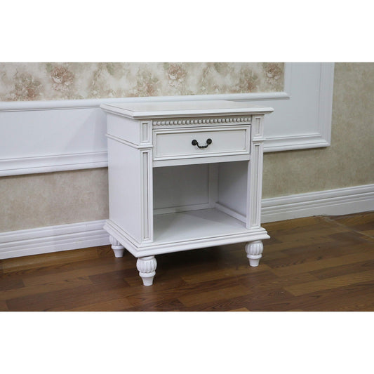 International Caravan Windsor Hand Carved Wood Lamp Table with 1 Drawer