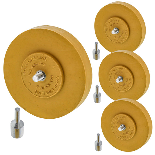 TCP Global Rubber Eraser Wheel with Drill Adapter - Decal Remover Wheel - Sticker Remover Tool - Pinstripe Removal - Emblem Removal Tool - Removes Adhesives on Car, Auto, Boat, RV & Signs