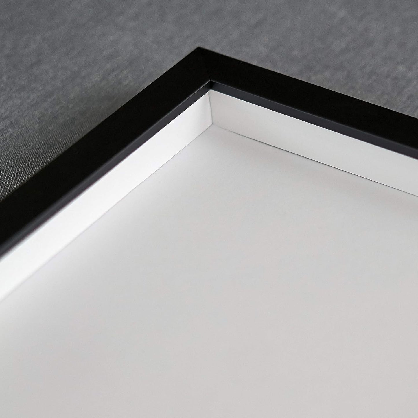 10x15 Shadow Box Black Solid Wood Display Frame with White Acid-Free Backing UV Acrylic & Hanging Hardware - with 3/4" Usable Depth