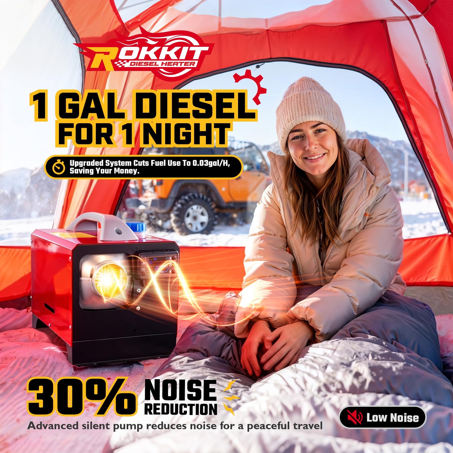Diesel Heater 8KW, All-in-One Portable Diesel Parking Heater with LCD Thermostat Monitor & Remote Control, Fast Heating Low Noise Heater for Tent, Car, RV, Camper