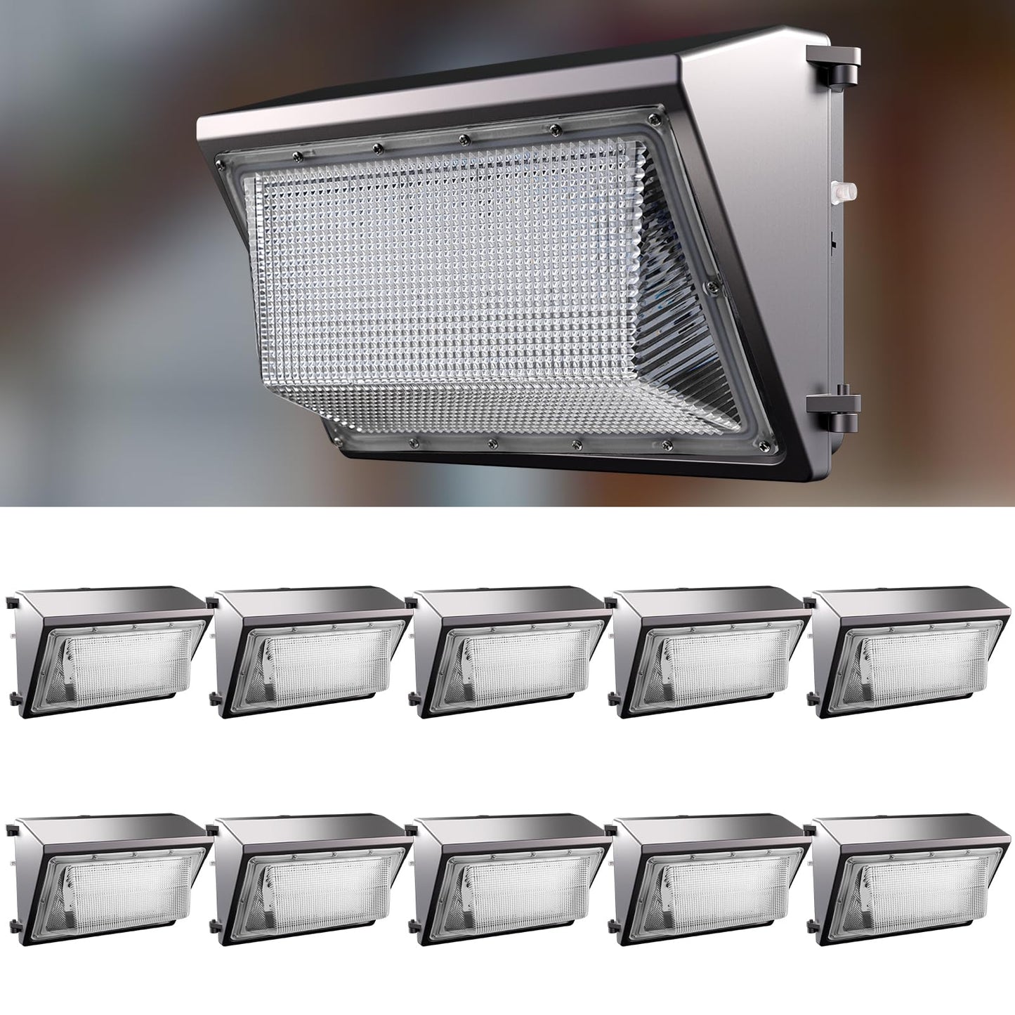 Lightdot 10Pack 100W Led Wall Pack Lights  100-277V Dusk To Dawn Photocell | 15000Lm(150Lm/W) 5000K Ip65 Outdoor Exterior Lighting Fixture  Energy Saving  Etl | 5-Yrs Warranty(Height:6~15Ft)