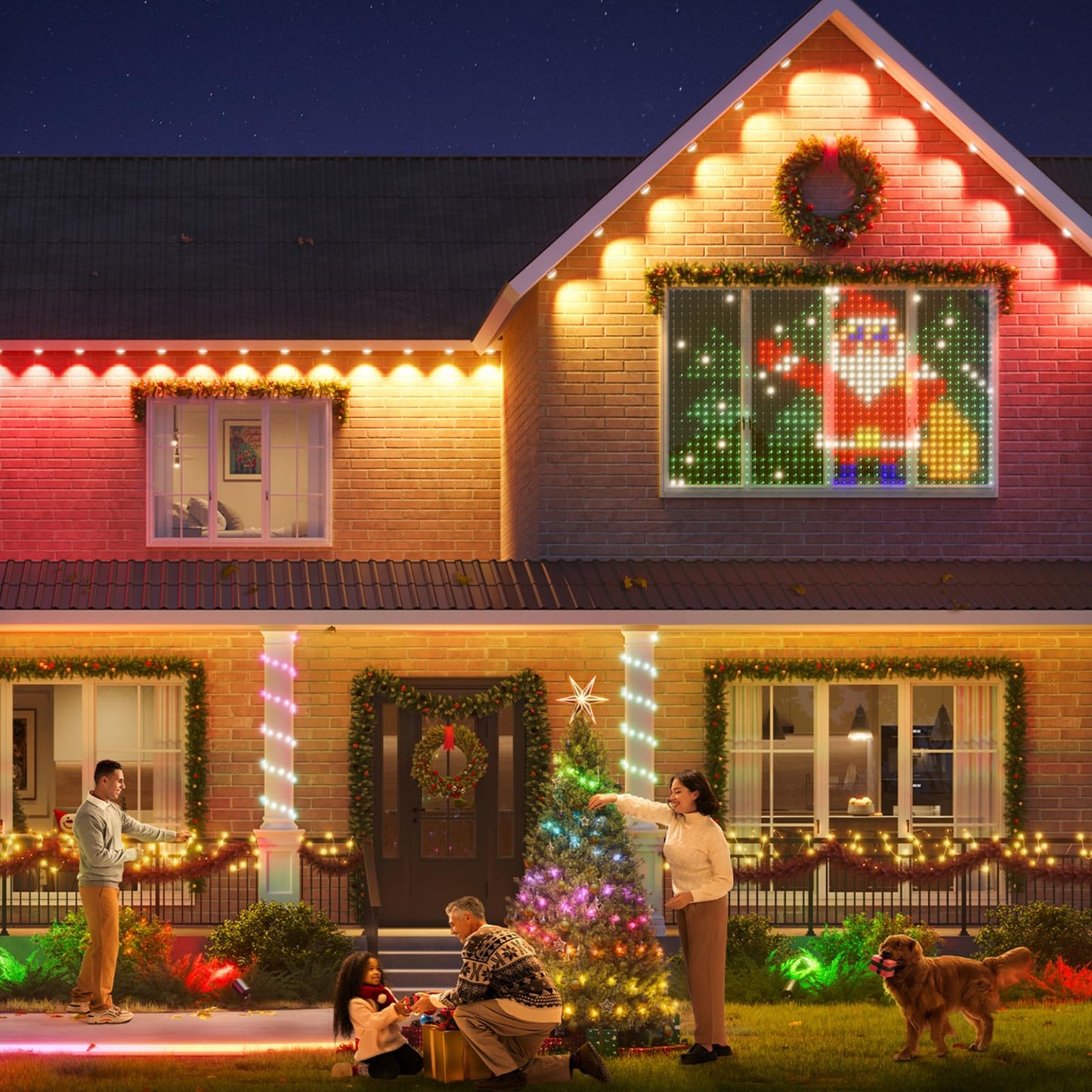 Ahawill 50Ft Permanent Outdoor Rgb Lights With Ip67 Waterproof  Smart Outdoor String Lights Remote Control  Eaves Lights With App  Daily And Accent Lighting For Halloween Christmas Holiday Decor