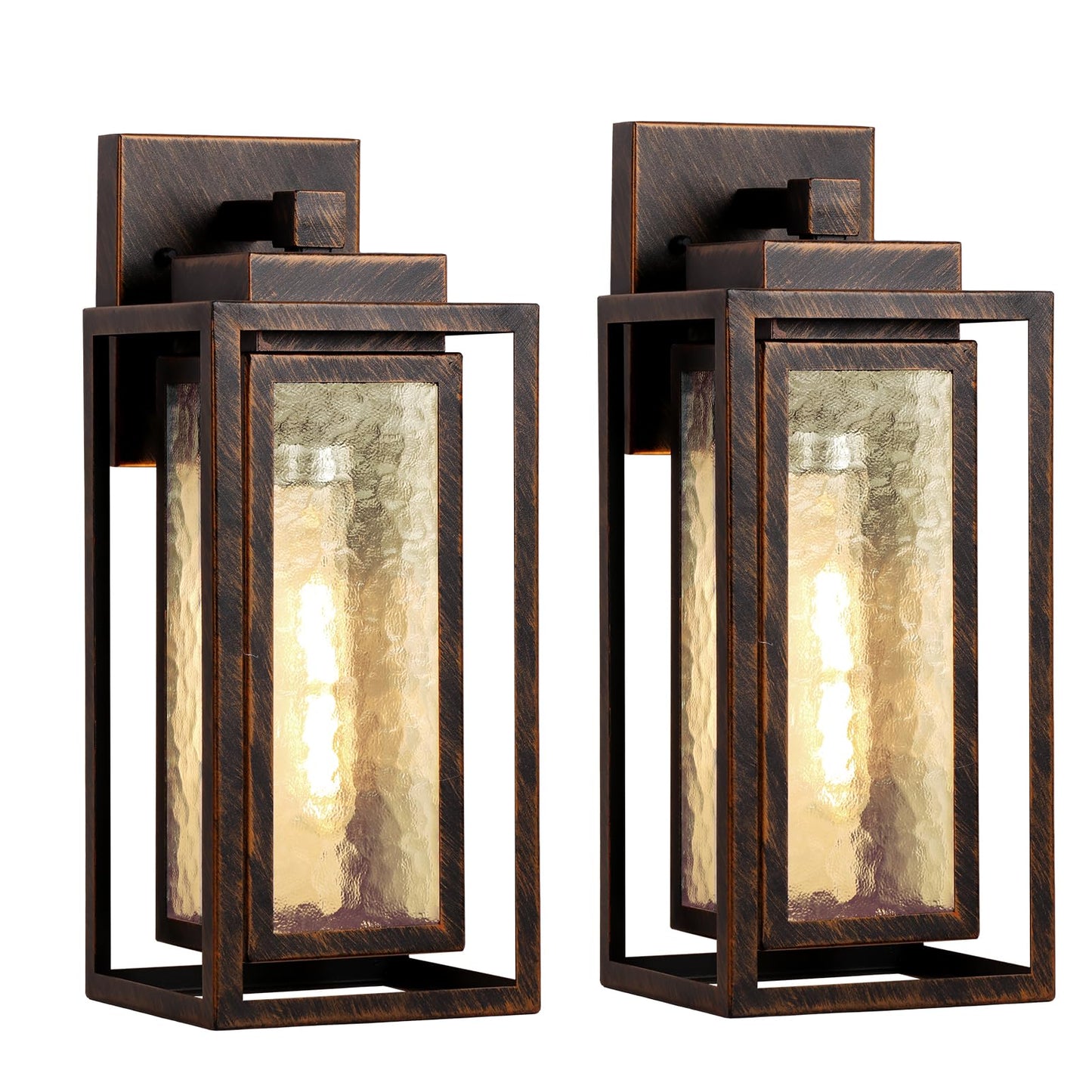 Water Ripple Exterior Porch Light Fixture  2 Pack Outdoor Wall Lantern Black Gold  Wall Mount Lamp  Waterproof Exterior Lighting Fixtures  Outside Garage Sconce Lighting  For Doorway Outdoor Indoor