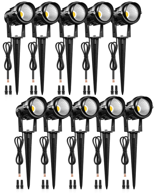 Wilawels 6W 700Lm Low Voltage Landscape Lighting  12V Ac/Dc 3000K Warm White Led Low Voltage Landscape Lights  Ip65 Waterproof Outdoor Spotlights With Connectors For Garden Tree Yard 10Pack W01Slp1006