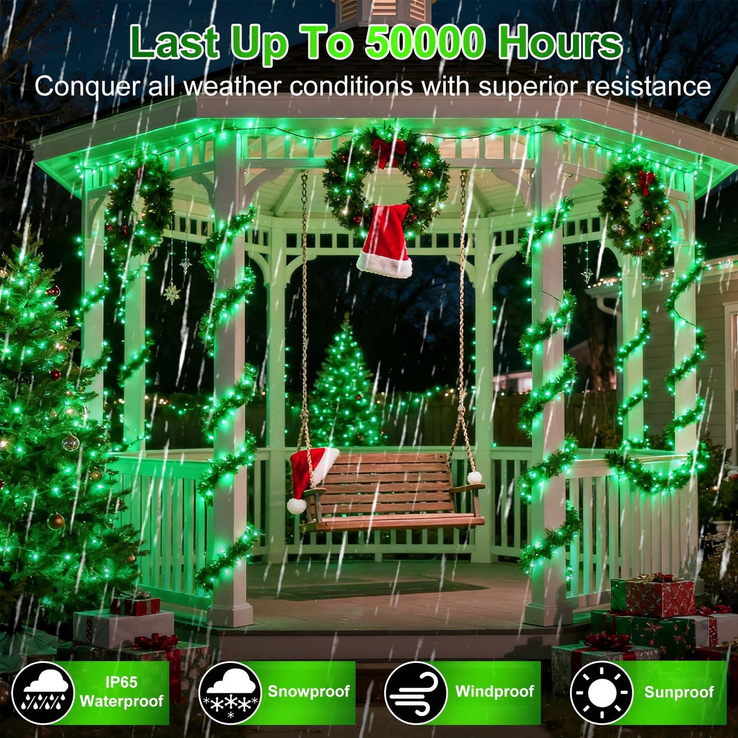 1500 Led 470Ft Christmas String Lights Outdoor  12 Pro Modes And Timer Memory & Brightness  Plug In Waterproof Dark Green Wire Twinkle Light For For Xmas Yard Tree Wedding Party Decor (Green)