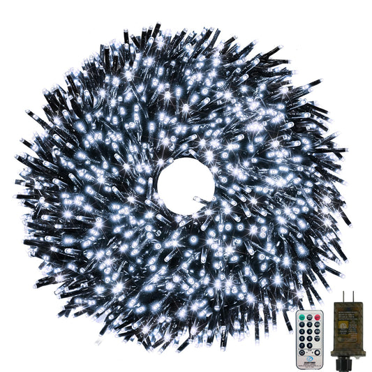 100Ft 2000 Led Christmas Cluster Lights  Fire er String Lights With Remote & 8 Modes & Timer  Waterproof Fairy Twinkle Light Plug In For Indoor Outdoor Party Yard Xmas Tree Decoration  Cool White