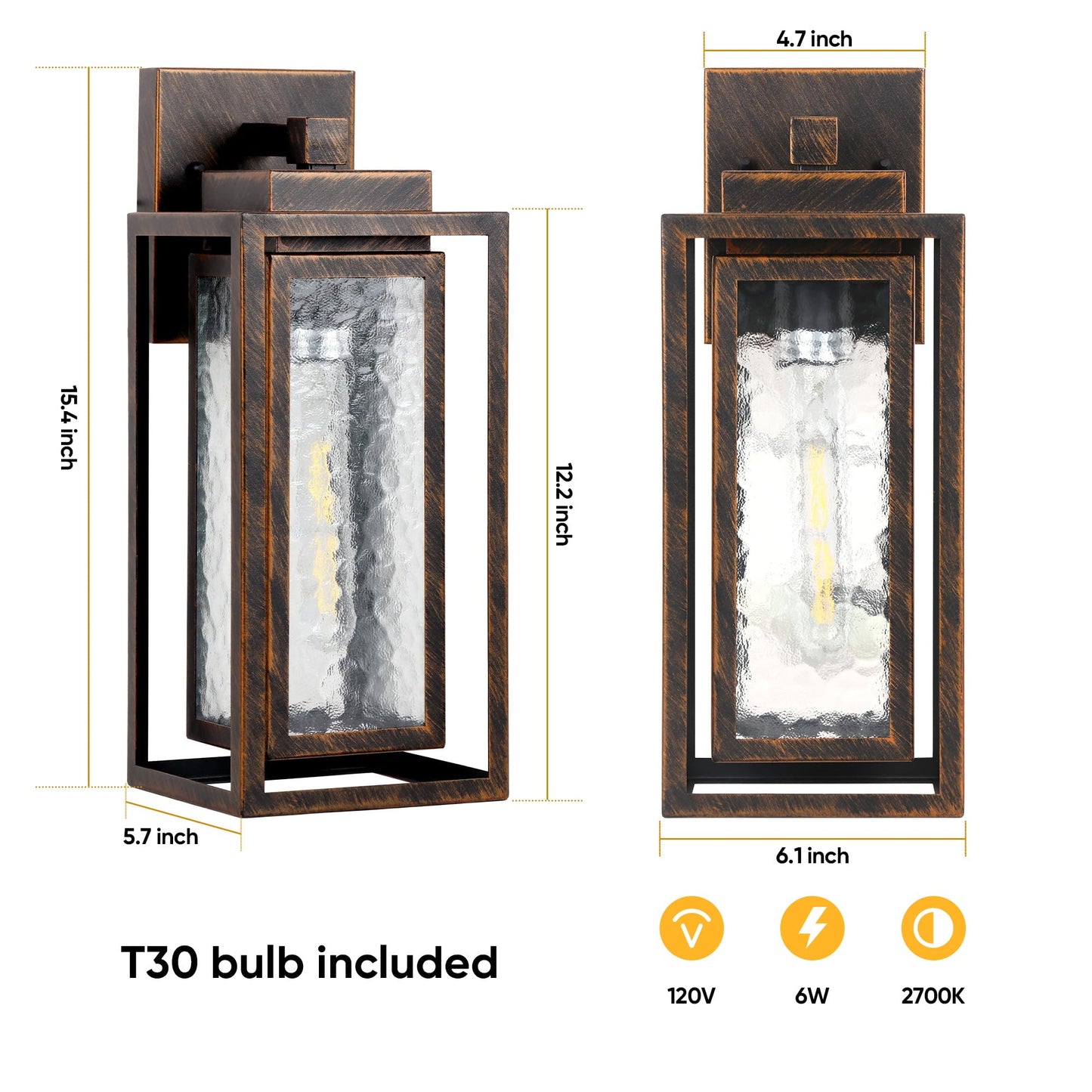 Water Ripple Exterior Porch Light Fixture  2 Pack Outdoor Wall Lantern Black Gold  Wall Mount Lamp  Waterproof Exterior Lighting Fixtures  Outside Garage Sconce Lighting  For Doorway Outdoor Indoor