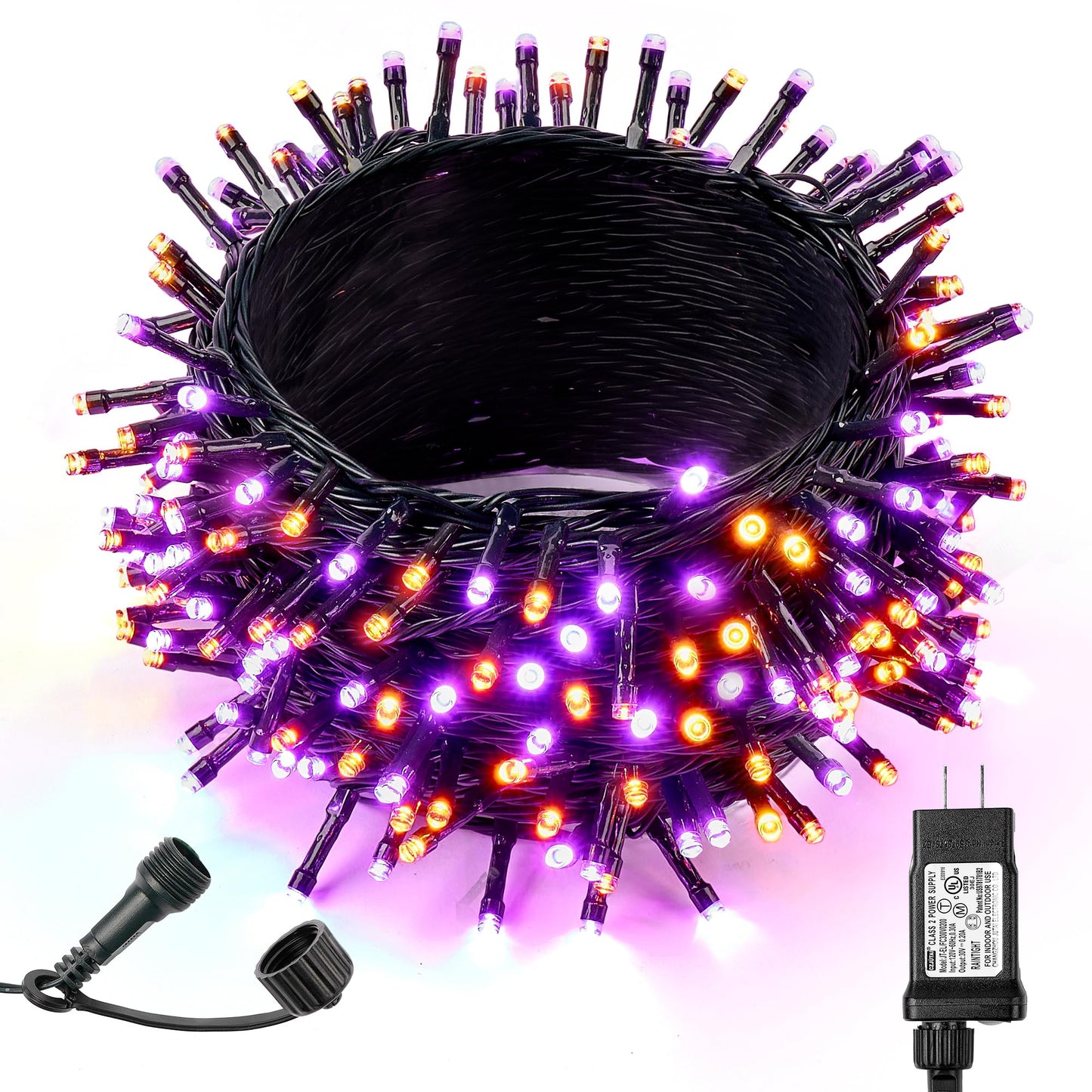 Wbao Halloween Lights Orange Purple 500Led 174Ft  Super Bright Led Halloween String Lights With Ul Certified  8 Lighting Modes  Timer  Memory & Waterproof For Indoor Outdoor Holiday Party Decorations