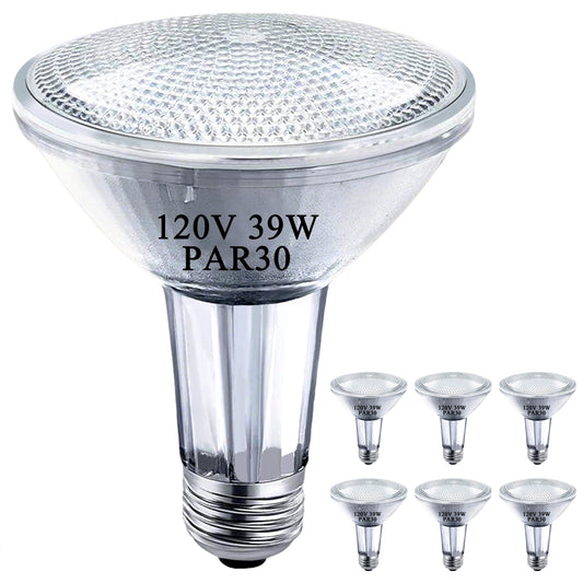 Misdood Par30 Long Neck Halogen Bulbs  120V 39W Par30 Flood Light Bulb  Dimmable  E26 Medium Base  2700K Warm Lighting  3000 Hours For Recessed Light Bulb  6 Pack