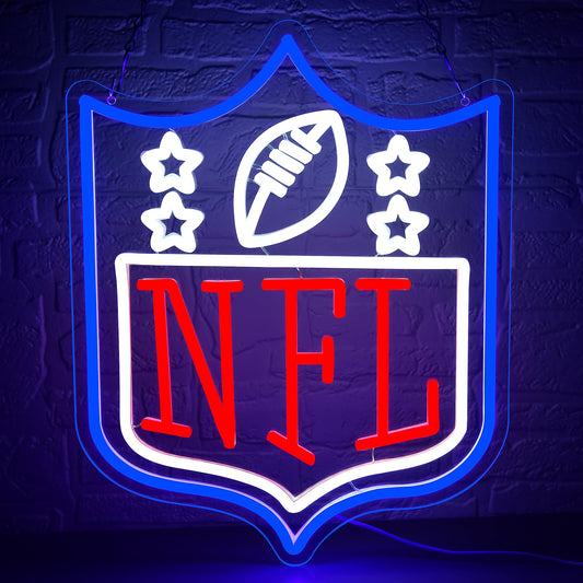Football Neon Sign For Wall Decor Football Led Neon Light For Man Cave Or Garage Club Bedroom Birthday Gifts For Rugby Fans 5V Usb Powered Size15.7 * 11.8In(Zyld173)