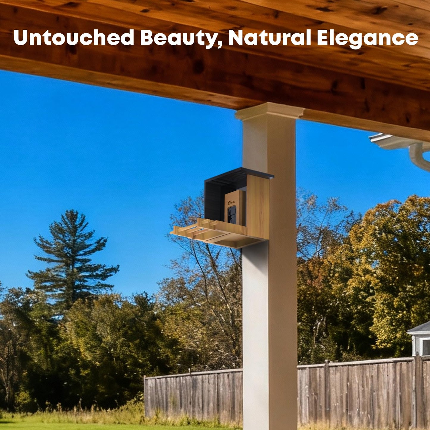Birdfy Smart Bird Feeder with Camera, High-End Bamboo, Solar Powered Bird-Feeder with 2K Camera for Live Stream&Permanent AI Identifies Birds with Motion Detection,Ideal for Mom,Gran&Me