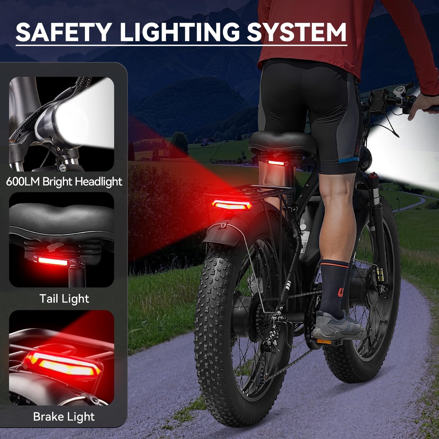 6000W Peak Dual Motor Ebike for Adults - 52V 34Ah Fast Electric Bike for Men Women 45 MPH,Up to 100 Miles,24" Fat Tire Lockable Suspension Electric Bicycle for Snow Off-Road Commuter Mountain E-Bike